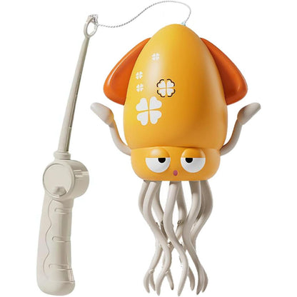 Caracatita Dansatoare, Klevo, +3 Ani, 3 Moduri, din ABS, Incarcare USB, cu Undita Inclusa, 12.6 x 7.6 x 20.7 cm, Galben