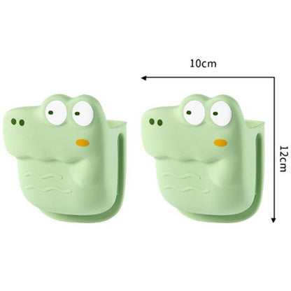 Manusa din Silicon pentru Cuptor, Klevo, Anti-Alunecare, pentru Capace, Oale, Tigai, de Uz Casnic, Rezistent la Temperaturi Inalte, Model Animat, 10x12 cm, Verde