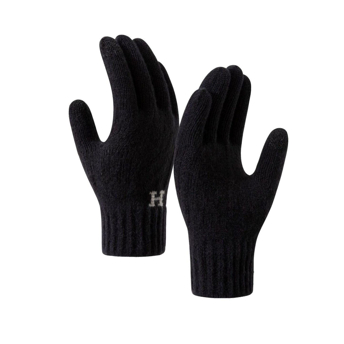 Manusi de Barbat, Klevo, Model H, Functie Touchscreen (ecran tactil), Material Acril Tricotat, Manseta Elastica, Interior Catifelat, Marime Universala, Negru
