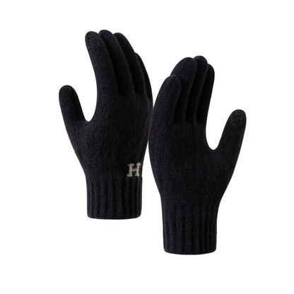 Manusi de Barbat, Klevo, Model H, Functie Touchscreen (ecran tactil), Material Acril Tricotat, Manseta Elastica, Interior Catifelat, Marime Universala, Negru