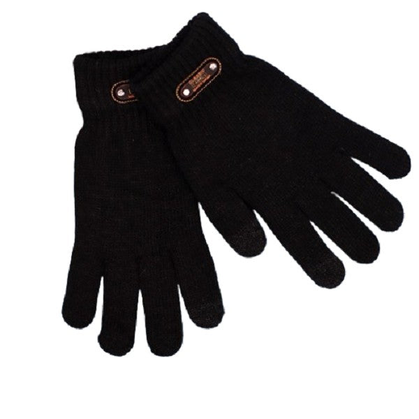 Manusi de Barbat, Klevo, Model Tricotat, Functie Touchscreen (ecran tactil), Material Acril, Manseta Elastica, Interior Catifelat, Marime Universala, Negru