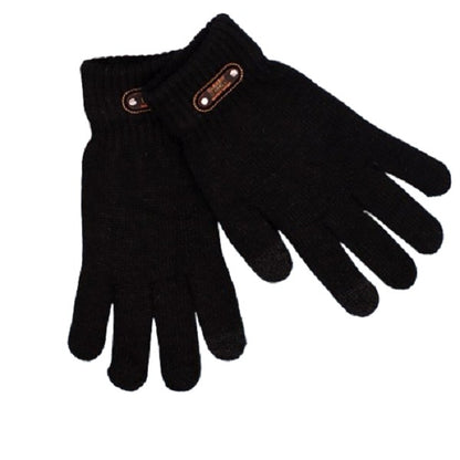 Manusi de Barbat, Klevo, Model Tricotat, Functie Touchscreen (ecran tactil), Material Acril, Manseta Elastica, Interior Catifelat, Marime Universala, Negru