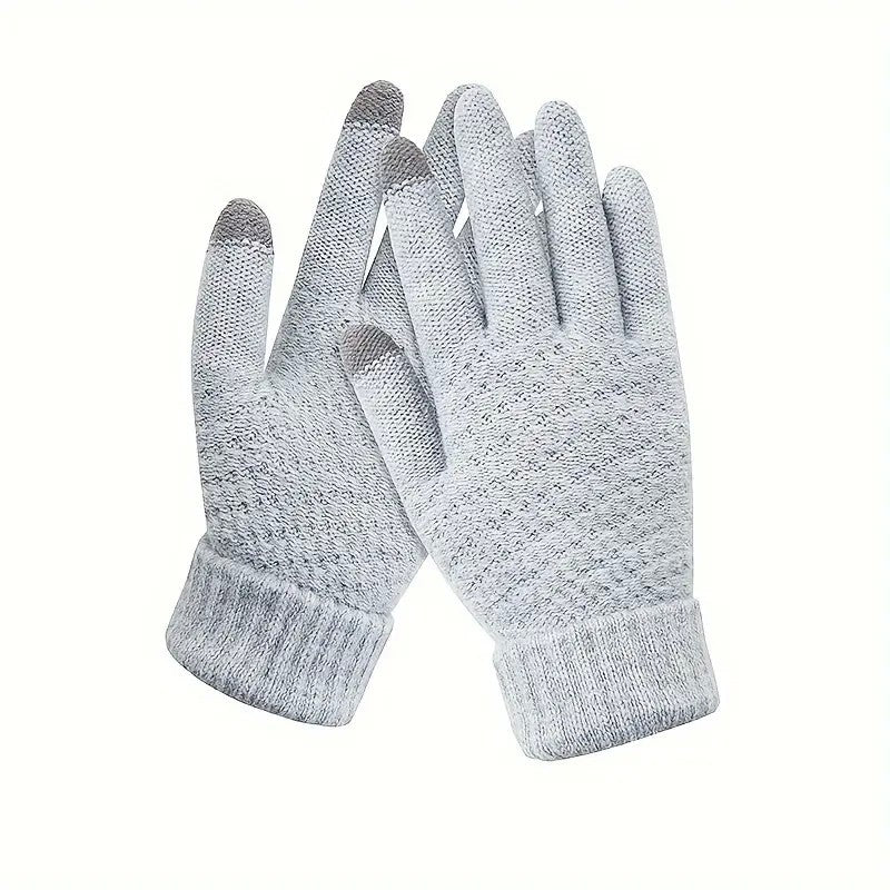 Manusi de Dama, Klevo, Functie Touchscreen (ecran tactil), Material Acril Tricotat, Manseta Elastica, Interior Catifelat, Marime Universala, Gri