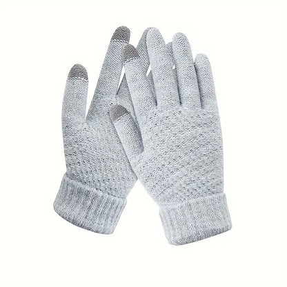 Manusi de Dama, Klevo, Functie Touchscreen (ecran tactil), Material Acril Tricotat, Manseta Elastica, Interior Catifelat, Marime Universala, Gri