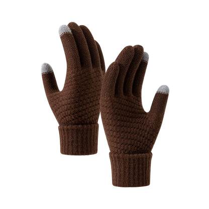Manusi de Dama, Klevo, Functie Touchscreen (ecran tactil), Material Acril Tricotat, Manseta Elastica, Interior Catifelat, Marime Universala, Maro
