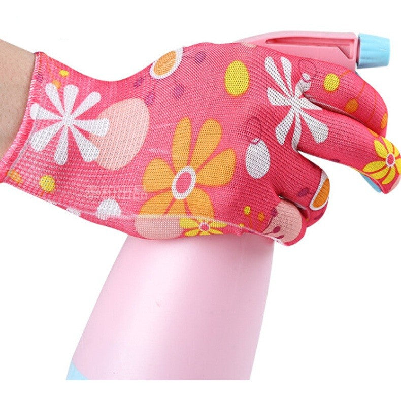 Manusi de Gradinarit, Klevo, din Nailon, Marime Universala 20 cm, Model Inflorat, Antiderapante, Multicolor
