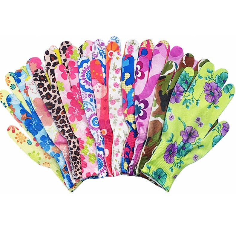 Manusi de Gradinarit, Klevo, din Nailon, Marime Universala 20 cm, Model Inflorat, Antiderapante, Multicolor