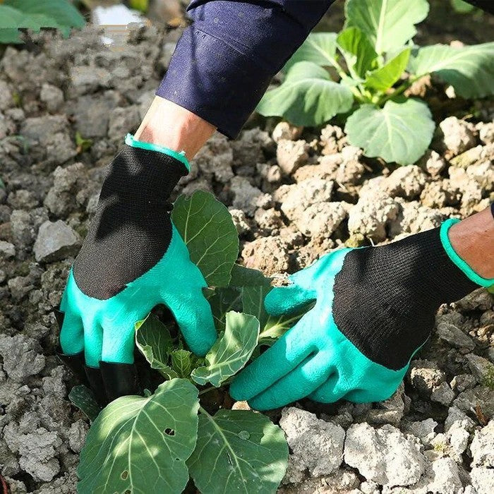 Manusi de Gradinarit cu Gheare, Klevo, Manusi Universale Marime L, Rezistente la Uzura, Impermeabile, Multifunctionale pentru Sapare si Plantare, Negru Verde deschis