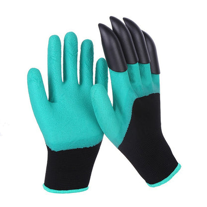Manusi de Gradinarit cu Gheare, Klevo, Manusi Universale Marime L, Rezistente la Uzura, Impermeabile, Multifunctionale pentru Sapare si Plantare, Negru Verde deschis