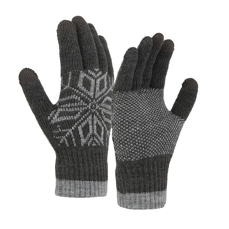 Manusi de Barbat, Klevo, Model Fulg, Functie Touchscreen (ecran tactil), Material Acril Tricotat, Manseta Elastica, Interior Catifelat, Marime Universala, Gri