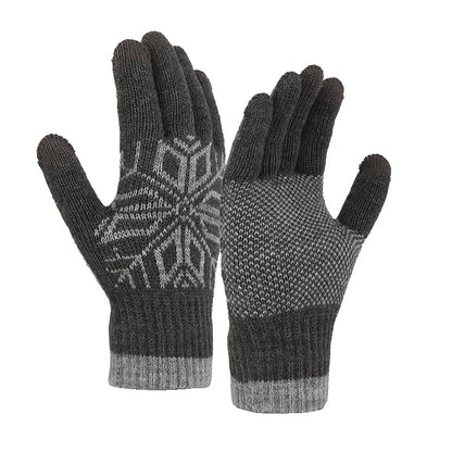 Manusi de Barbat, Klevo, Model Fulg, Functie Touchscreen (ecran tactil), Material Acril Tricotat, Manseta Elastica, Interior Catifelat, Marime Universala, Gri