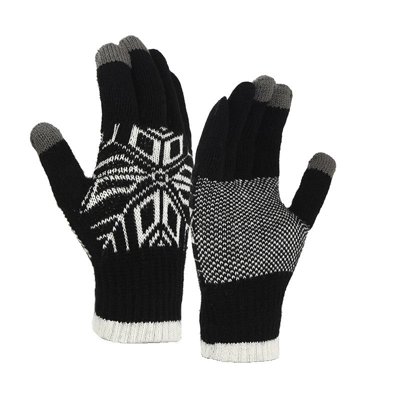 Manusi de Barbat, Klevo, Model Fulg, Functie Touchscreen (ecran tactil), Material Acril Tricotat, Manseta Elastica, Interior Catifelat, Marime Universala, Negru