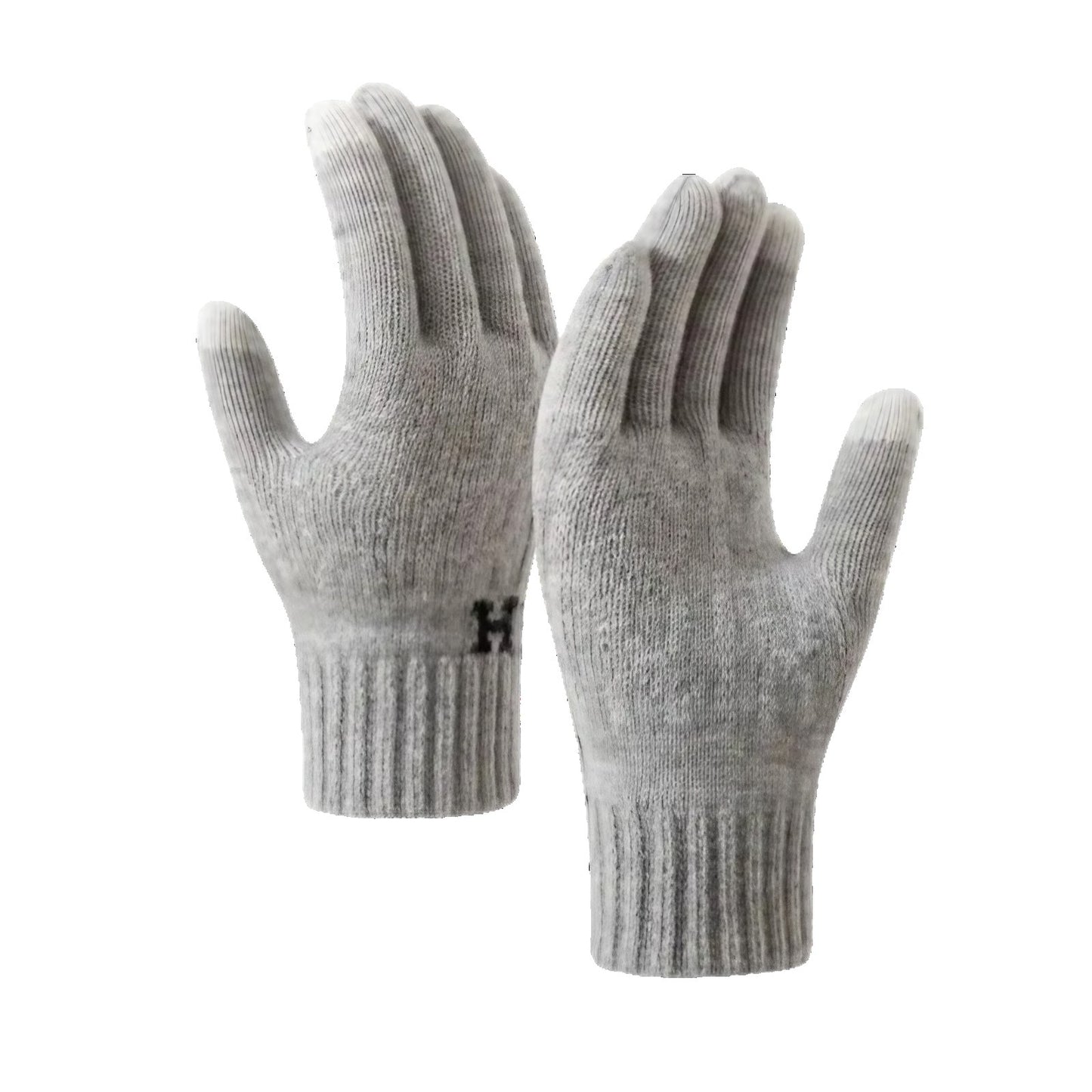 Manusi de Barbat, Klevo, Model H, Functie Touchscreen (ecran tactil), Material Acril Tricotat, Manseta Elastica, Interior Catifelat, Marime Universala, Gri Deschis