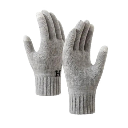 Manusi de Barbat, Klevo, Model H, Functie Touchscreen (ecran tactil), Material Acril Tricotat, Manseta Elastica, Interior Catifelat, Marime Universala, Gri Deschis