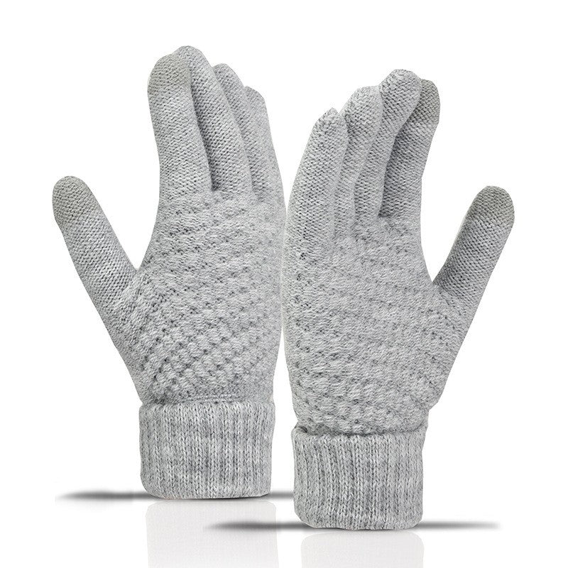 Manusi de Dama, Klevo, Functie Touchscreen (ecran tactil), Material Acril Tricotat, Manseta Elastica, Interior Catifelat, Marime Universala, Gri