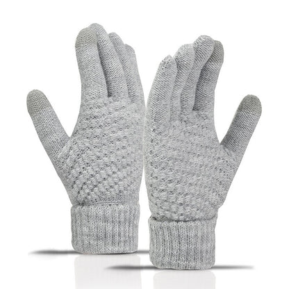 Manusi de Dama, Klevo, Functie Touchscreen (ecran tactil), Material Acril Tricotat, Manseta Elastica, Interior Catifelat, Marime Universala, Gri