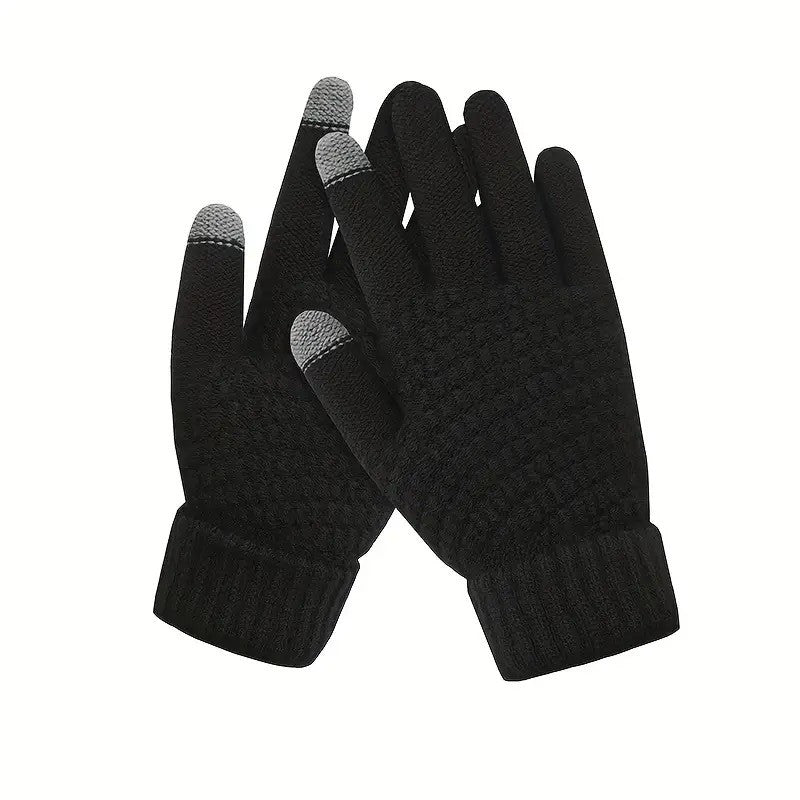 Manusi de Dama, Klevo, Functie Touchscreen (ecran tactil), Material Acril Tricotat, Manseta Elastica, Interior Catifelat, Marime Universala, Negru