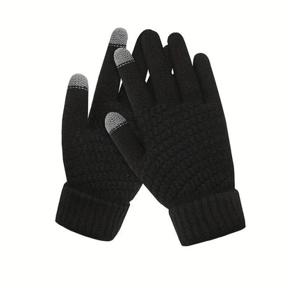 Manusi de Dama, Klevo, Functie Touchscreen (ecran tactil), Material Acril Tricotat, Manseta Elastica, Interior Catifelat, Marime Universala, Negru