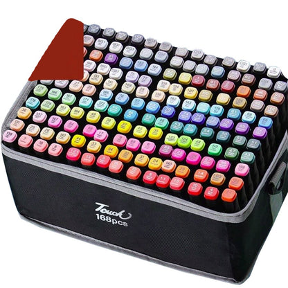 Markere cu Alcool Touch Room, Klevo, Paleta mare Set de 168+ de Culori, Capat Lat si Capat Precis, Geanta Inclusa, Multicolor
