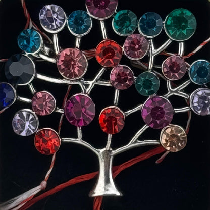 Martisor Brosa Medie, Jolie, Multicolora, Dimensiune Brosa 5 cm, Material Metal, Model Copacul Vietii