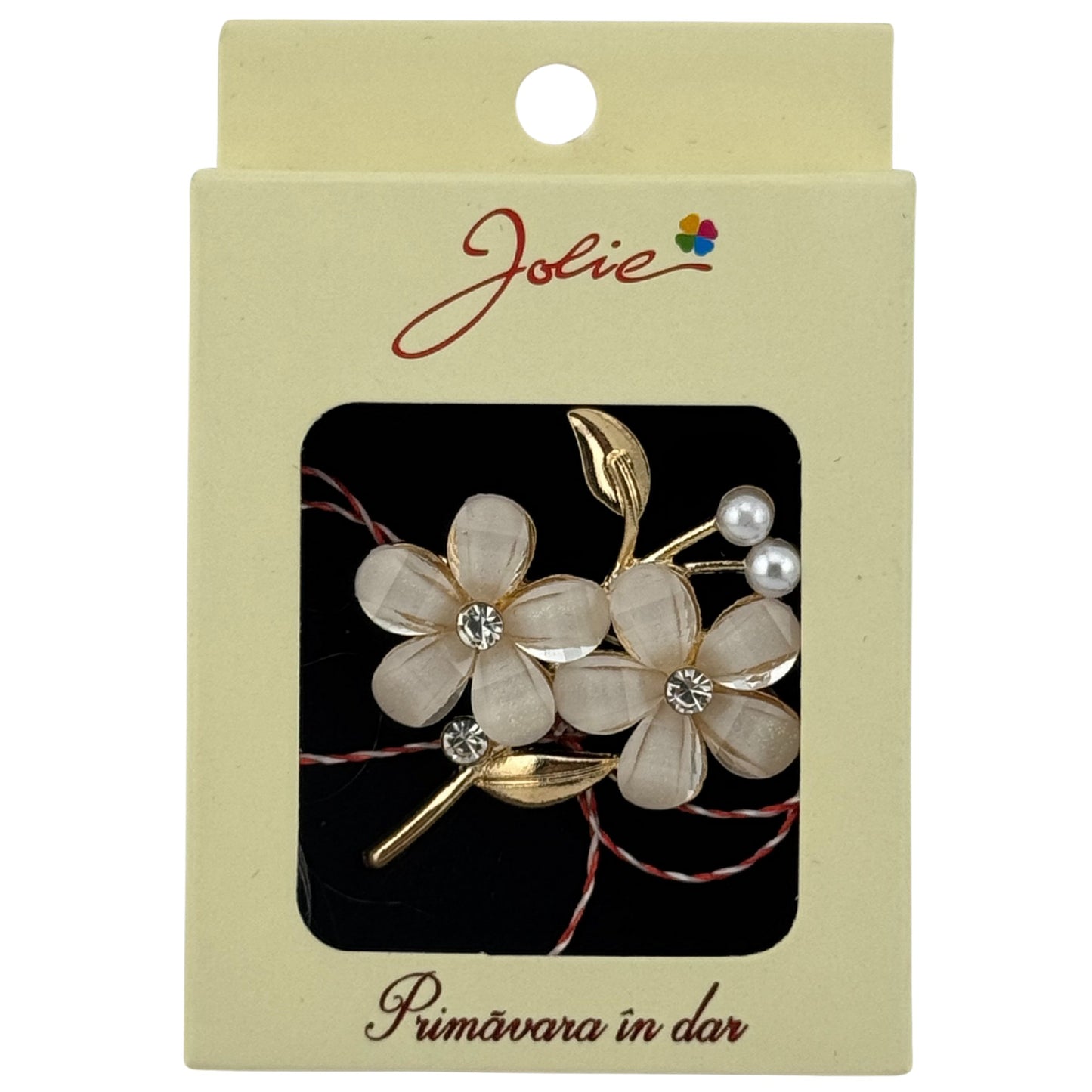 Martisor Brosa Medie, Jolie, Multicolora, Dimensiune Brosa 5 cm, Material Metal, Model Flori
