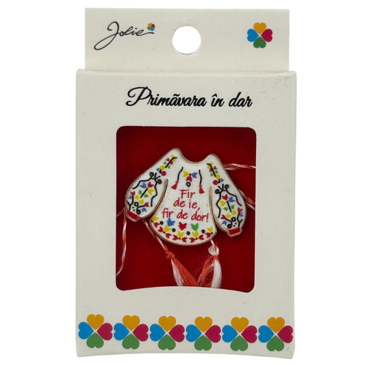 Martisor Brosa Mica in Cutie, Jolie, Design cu Mesaj, Dimensiune 2.5-3 cm, Material Metal, Model Ie Traditionala