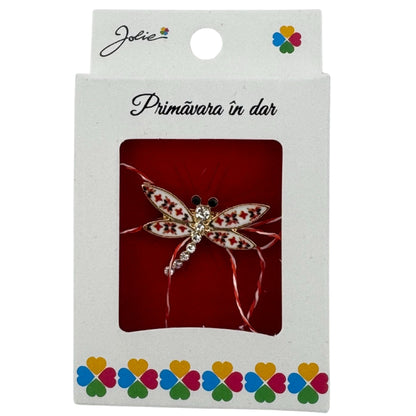 Martisor Brosa Mica in Cutie, Jolie, Dimensiune Brosa 2.5-3cm, Material Metal, Model Libelula Traditionala
