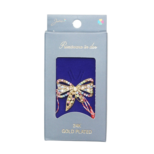 Martisor Brosa Placata cu Aur 24K, Jolie, Ambalaj Carton cu Design, Material Metal, Model Fundita, Dimensiune Brosa 2 - 3 cm, Multicolor