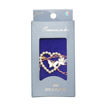 Martisor Brosa Placata cu Aur 24K, Jolie, Ambalaj Carton cu Design, Material Metal, Model Inima, Dimensiune Brosa 2 - 3 cm, Auriu/Alb