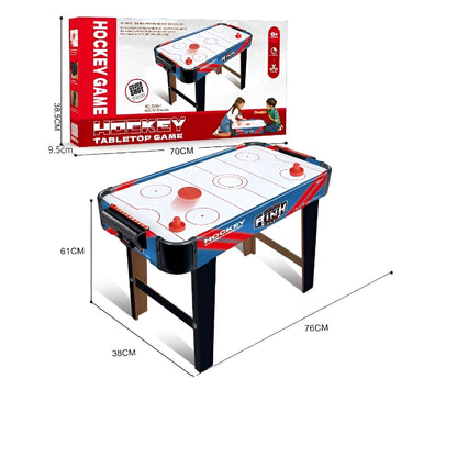 Masa Air Hockey Graffiti cu Picioare Lungi, Klevo, PVC, 2 Pucuri, Tabela Scor, 2 Impingatoare, 76x38x61 cm, Albastru