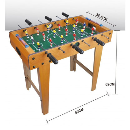 Masa de Fotbal cu Teren, Klevo, cu Picioare, 6 Manere, Tablou de Scor, 69 x 62 x 36.5 cm, din Lemn/Otel/ABS, Maro