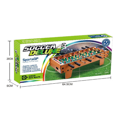 Masa de Fotbal cu Teren, Klevo, cu Picioare Scurte, 8 Manere, Tablou de Scor, 64 x 20 x 47 cm, din Lemn/Otel/ABS, Maro