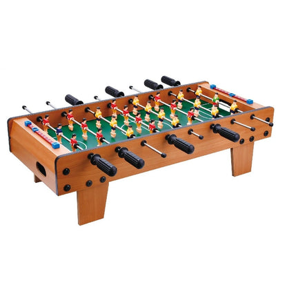 Masa de Fotbal cu Teren, Klevo, cu Picioare Scurte, 8 Manere, Tablou de Scor, 64 x 20 x 47 cm, din Lemn/Otel/ABS, Maro