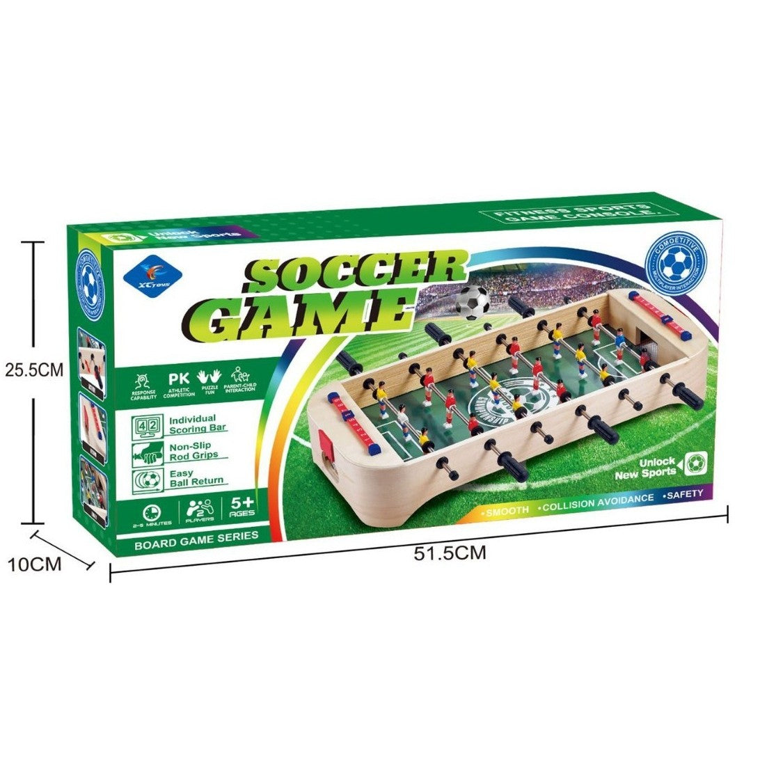 Masa de Fotbal cu Teren, Klevo, fara Picioare, 6 Manere, Tablou de Scor, 51.5 x 10 x 25.5 cm, din Lemn/Otel, Crem/Verde