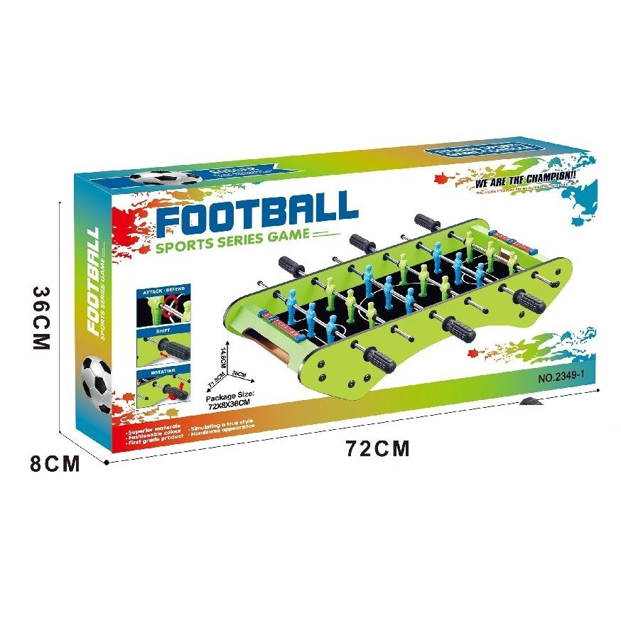 Masa de Fotbal cu Teren, Klevo, fara Picioare, 6 Manere, Tablou de Scor, 71.3 x 10 x 36 cm, din Lemn/Otel/Metal, Verde