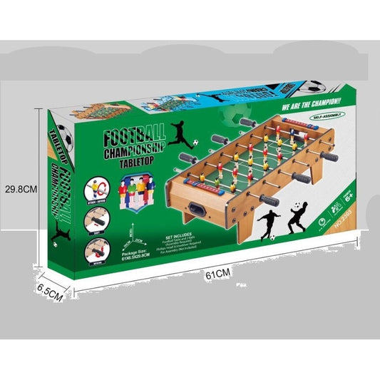 Masa de Fotbal cu Teren si 18 Jucatori Klevo, 6 Manere, cu Tablou pentru Scor, din Metal, Lemn si ABS, 60.5 x 30.5 x 18.5 cm, cu Picioare, pentru copii/adulti