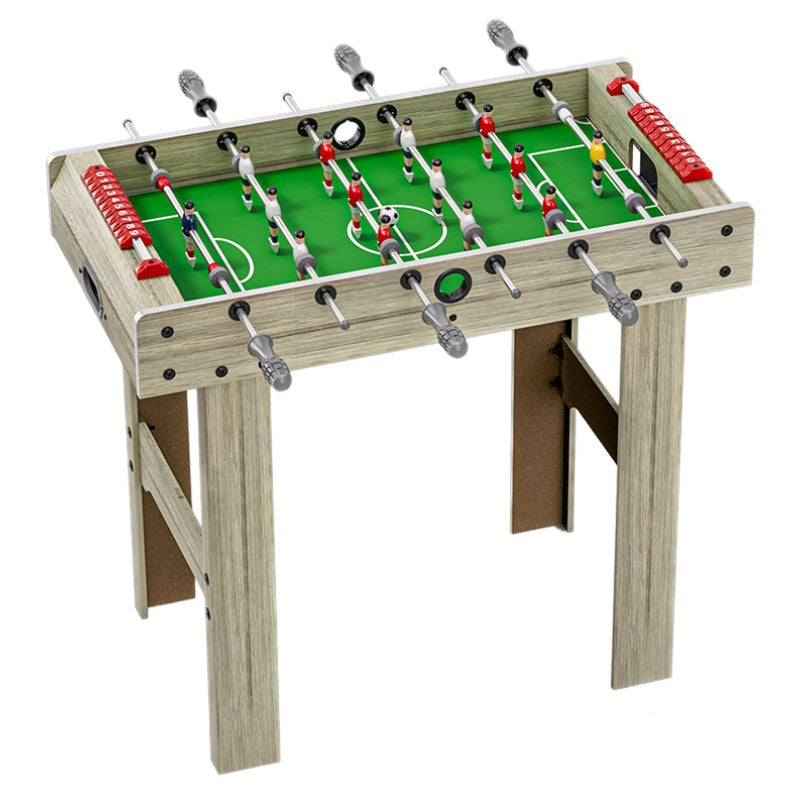 Masa de Fotbal cu Teren si 18 Jucatori Klevo, 6 Manere, cu Tablou pentru Scor, din Metal, Lemn si ABS, 81 x 43 x 78 cm, cu Picioare, pentru copii/adulti, Gri