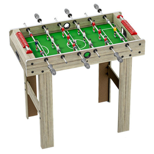 Masa de Fotbal cu Teren si 18 Jucatori Klevo, 6 Manere, cu Tablou pentru Scor, din Metal, Lemn si ABS, 81 x 43 x 78 cm, cu Picioare, pentru copii/adulti, Gri