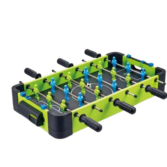 Masa de fotbal cu teren si 18 jucatori Klevo, 6 manere, cu Tablou Scor, din Metal si ABS, 51 x 44 x 17.5 cm, Design Multicolor, pentru copii/adulti, verde