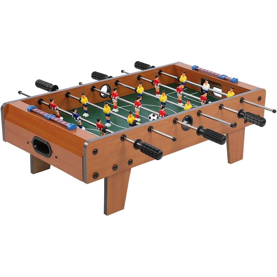 Masa de fotbal cu teren si 18 jucatori Klevo, cu tablou pentru scor, din metal, lemn si ABS, 50 x 25 x 15.5 cm, pentru copii