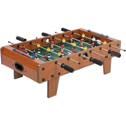 Masa de fotbal cu teren si 18 jucatori Klevo, cu tablou pentru scor, din metal, lemn si ABS, 50 x 25 x 15.5 cm, pentru copii