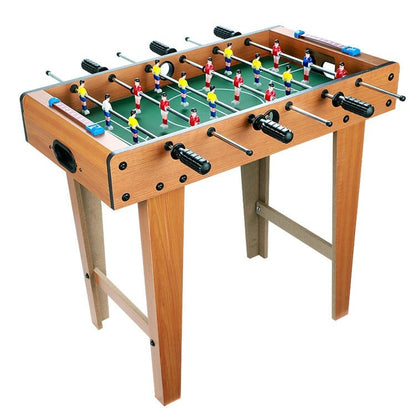 Masa de fotbal cu teren si 18 jucatori Klevo, cu tablou pentru scor, din metal, lemn si ABS, cu Picioare, 69 x 34 x 65 cm, pentru copii si adulti