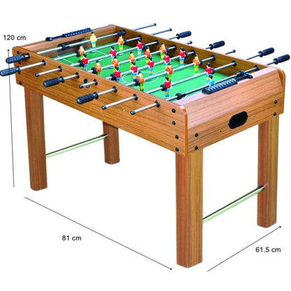 Masa de Fotbal cu Teren si 21 Jucatori Klevo, 8 Manere, cu Tablou pentru Scor, din Metal, Lemn si ABS, 120 x 61.5 x 81 cm, cu Picioare, pentru copii/adulti