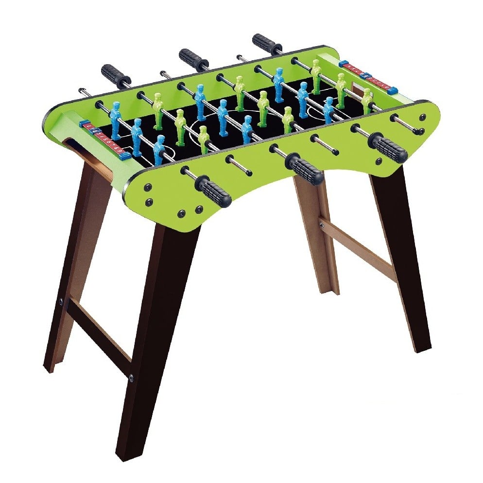 Masa de Fotbal, Klevo, cu Picioare, 6 Manere, Tablou de Scor, 71.3 x 14.6 x 36 cm, din Lemn/Otel/ABS, Verde