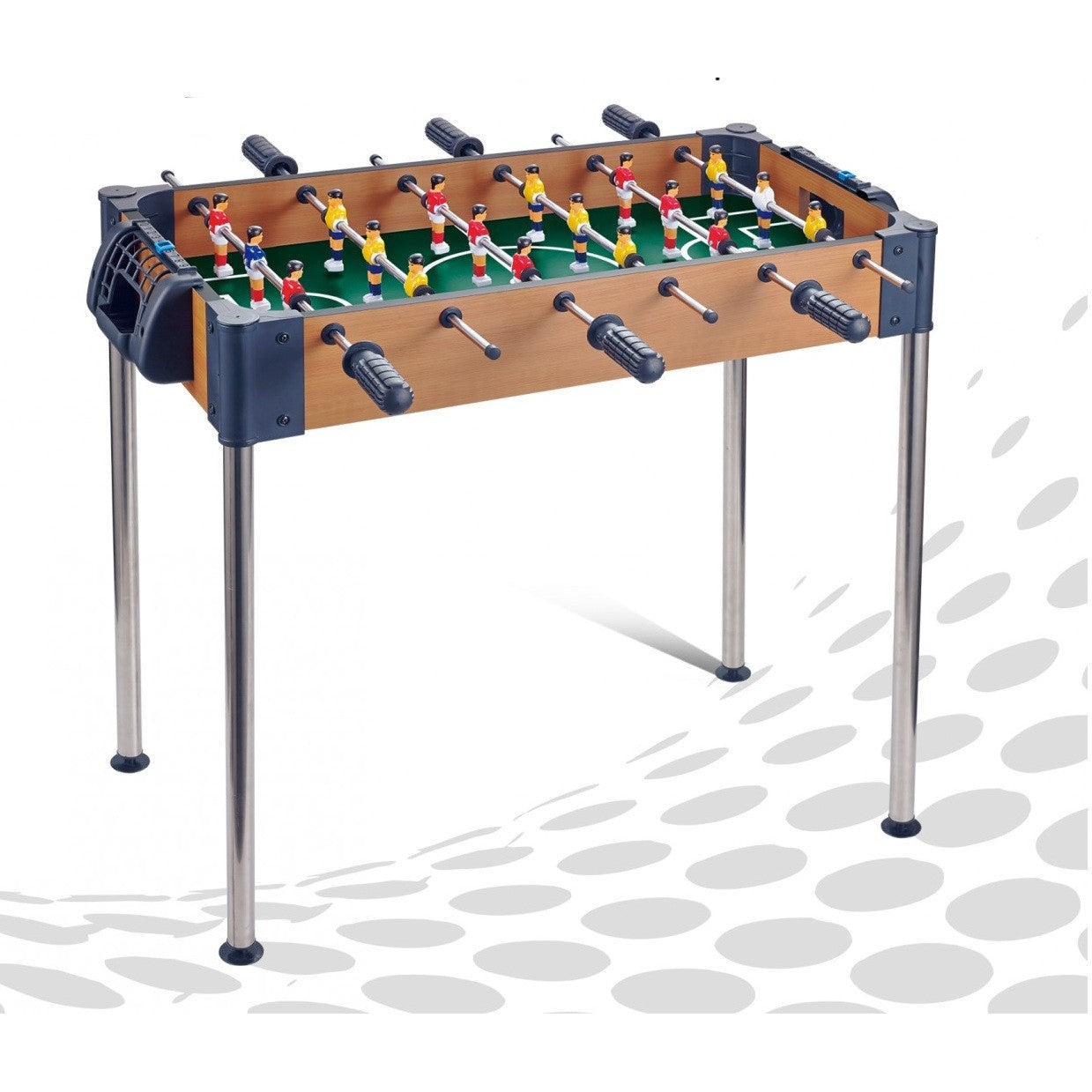 Masa de Fotbal, Klevo, cu Picioare Inalte, 6 Manere, Tablou de Scor, 62 x 8 x 35.5 cm, din Lemn/Otel si ABS, Maro