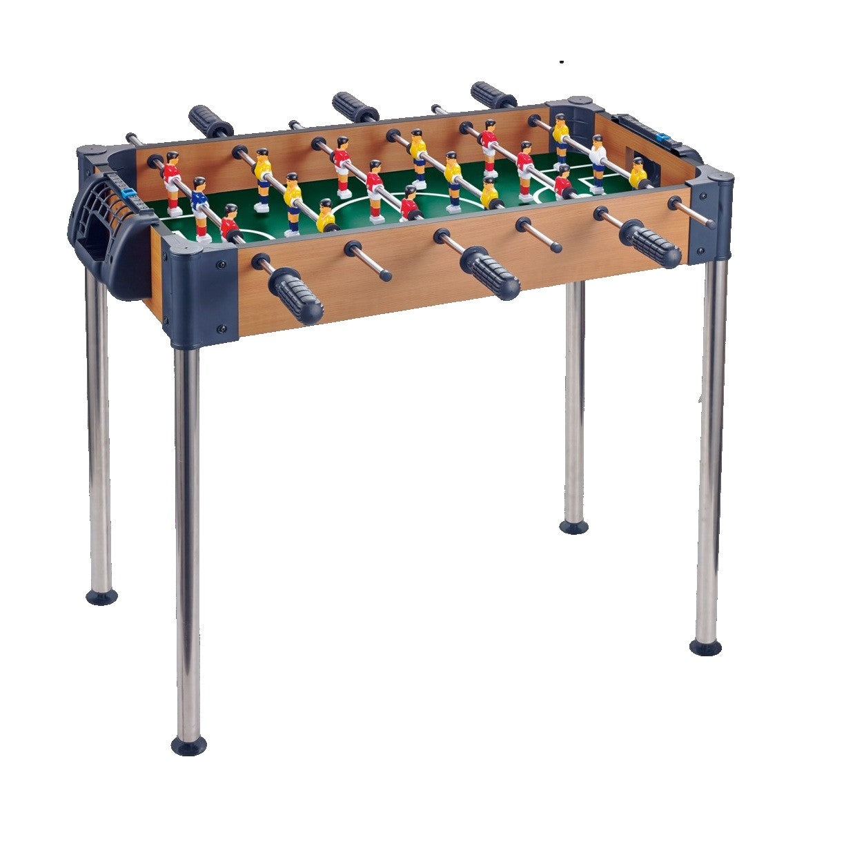 Masa de Fotbal, Klevo, cu Picioare Inalte, 6 Manere, Tablou de Scor, 62 x 8 x 35.5 cm, din Lemn/Otel si ABS, Maro