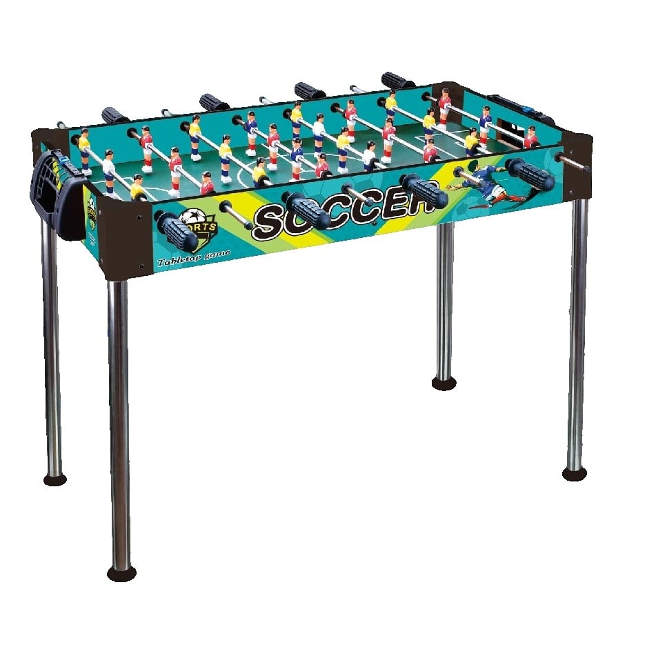 Masa de Fotbal, Klevo, cu Picioare Inalte, 8 Manere, Tablou de Scor, 86 x 62 x 65 cm, din Lemn/Otel si ABS, Albastru