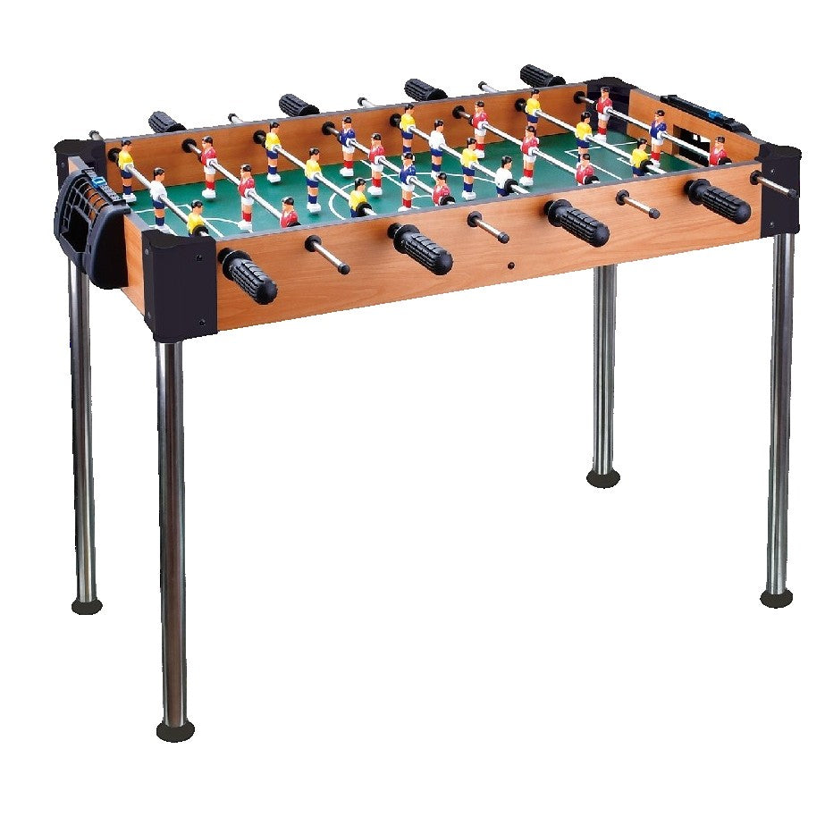 Masa de Fotbal, Klevo, cu Picioare Inalte, 8 Manere, Tablou de Scor, 86 x 62 x 65 cm, din Lemn/Otel si ABS, Maro