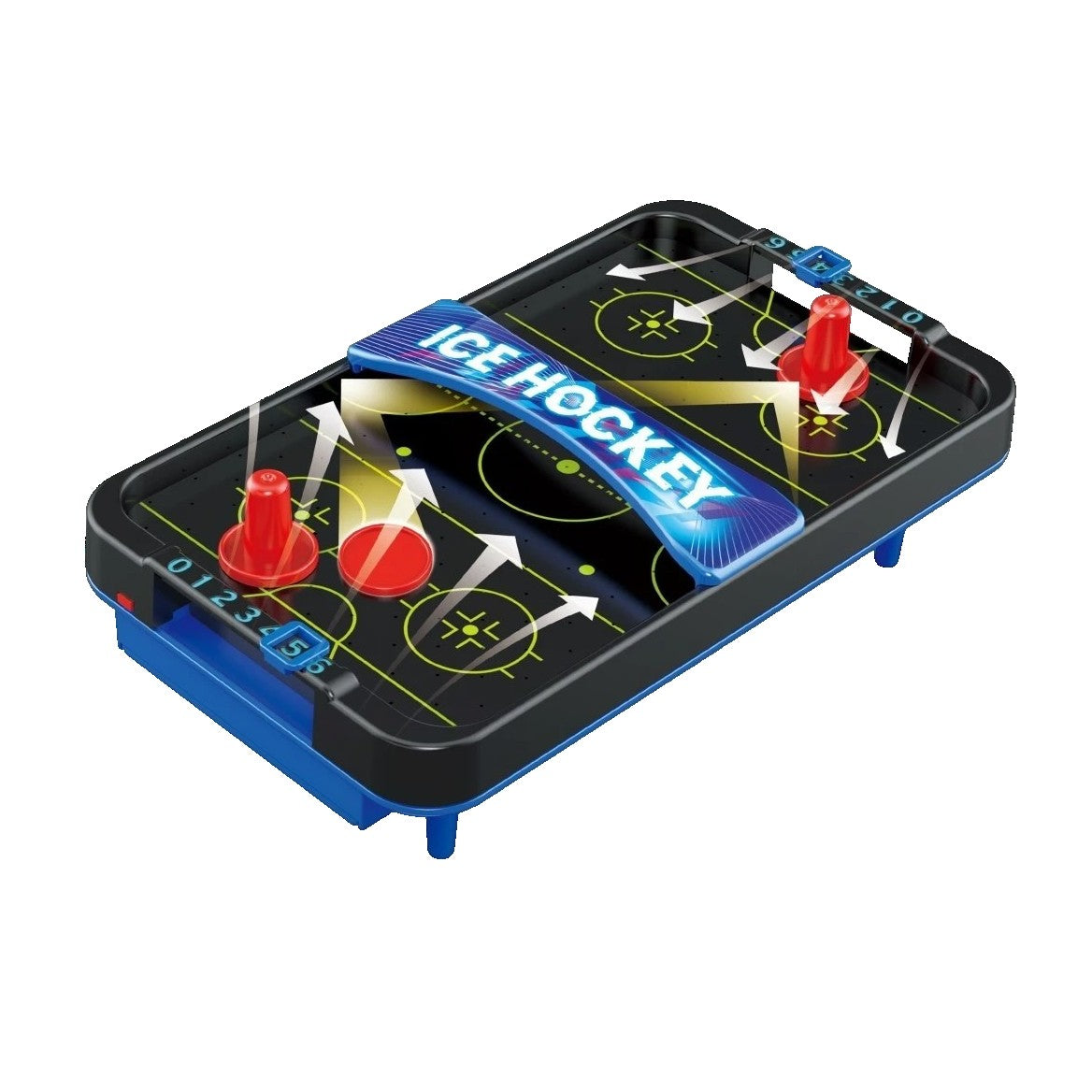 Masa Ice Hockey, Klevo, cu Tabela de Scor, 2 Pucuri, din ABS, pentru Adulti/Copii +5 Ani, 28 x 8 x 16 cm, Negru