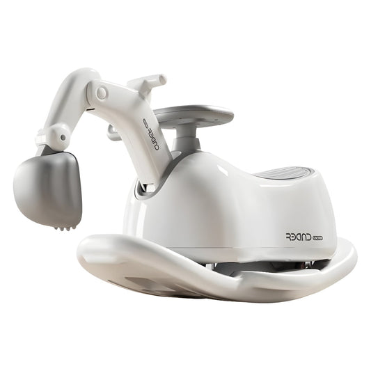 Masina 3 in 1, Klevo, 1-3 Ani, Tip Excavator/Balansoar/Masina Yo Yo, din Plastic, 4 Roti Silentioase, 71.5 x 34 x 39 cm, Alb